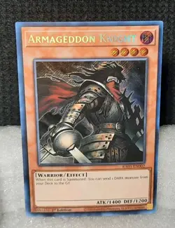 Yu-Gi-Oh! Armageddon Knight *SECRET RARE* RA03-EN002 1st Edition NM/M - Image 1