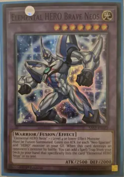YuGiOh Elemental HERO Brave Neos Super Rare SAST-EN035 - Image 1
