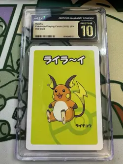 CGC Pristine 10 Raichu Old Maid 2019 Japanese Pokemon Cards - Image 1