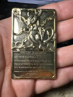 1999 Mewtwo 23K Gold Plated Trading Card - Burger King - Pokemon - Image 2