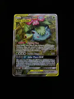 Venusaur & Snivy GX SM229 TAG TEAM GX Holo Promo Pokemon Card - Image 1
