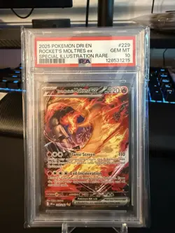 Pokemon TCG Team Rockets Moltres EX Destined Rivals Card 229/182 Gem MT PSA 10 - Image 1