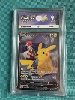Pokemon Pikachu TCG v Lost Origin Ace Label 9 English Trainer Gallery TG16/TG30 - Image 1
