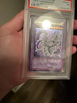 Yu-Gi-Oh! Cyber Twin Dragon Ultimate Rare 1st Edition EURO PSA 7 Nm CRV-EN035 - Image 5