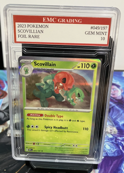 SCOVILLAIN 2023 HOLO FOIL #097/195 Pokemon RARE Card GRADED 10 MINT - Image 1