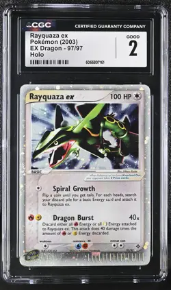 CGC 2 Rayquaza ex 2003 EX Dragon 97/97 Holo Pokemon Card - Image 1