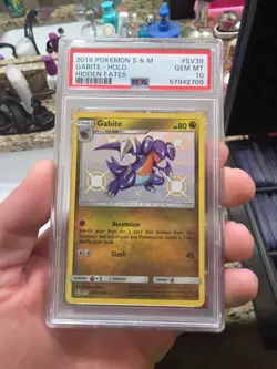 Pokemon Gabite Hidden Fates Holo Shiny Rare Card SV39/SV94 PSA 10 - Image 1