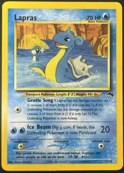 Lapras 12/18 Southern Islands Reverse Holo Rare Pokemon Card LP - Image 1