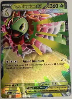 Mega Meganium EX 010/217 ASC Holo Rare Plant 360HP EX TCG Card - Image 1