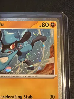 Pokemon TCG Riolu 076/132 Mega Evolutions Cosmos Holo with SWIRL - NM - Image 2