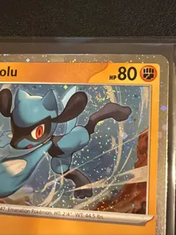 Pokemon TCG Riolu 076/132 Mega Evolutions Cosmos Holo with SWIRL - NM - Image 3