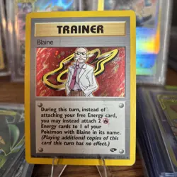 Pokemon TCG Blaine Trainer Holo Gym Challenge 17/132 - Image 1