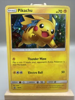 Pikachu SM76 Shining Legends Holo Black Star Promo Pokemon Card LP - Image 1