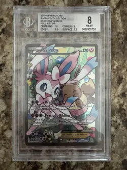 Pokemon 2016 XY Generations Radiant Collection RC32 Full Art Sylveon EX PSA 8 - Image 1
