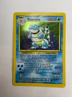 Blastoise Holo Base Set Unlimited Lightly Played Vintage Pokemon TCG - Image 1