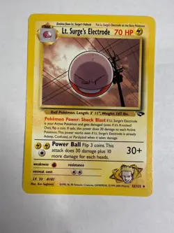 Gym Challenge Pokemon TCG Lt. Surge's Electrode NM - Image 1