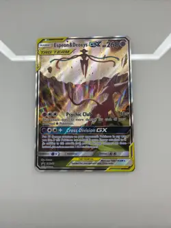 2020 Pokemon Sun & Moon Black Star Promo #SM240 Espeon & Deoxys GX Tag Team - Image 1