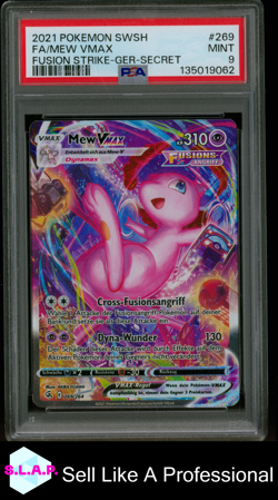 FA/MEW VMAX POKEMON SWSH FUSION STRIKE-GER-SECRET 2021 269 PSA 9 - Image 1