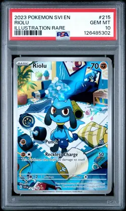 PSA 10 POKEMON SVI EN-SCARLET & VIOLET #215 RIOLU ILLUSTRATION RARE - Image 1