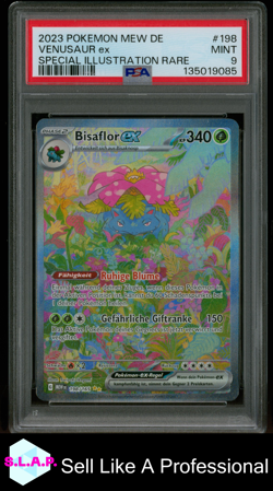 VENUSAUR EX SPECI4L ILLUSTRATION RARE POKEMON GERMAN MEW DE-151 2023 198 PSA 9 - Image 1