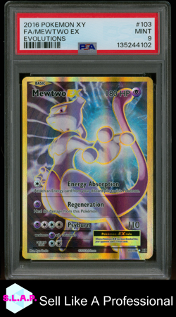 FA/MEWTWO EX EVOLUTIONS POKEMON XY EVOLUTIONS 2016 103 PSA 9 - Image 1