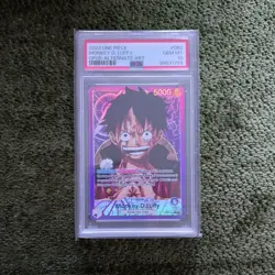 One Piece TCG OP05-060 Monkey.D.Luffy Alt Art Leader PSA 10 English - Image 1