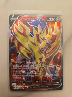 Zamazenta V - 196/202 - Pokemon Sword & Shield Base Set Full Art Rare Card NM - Image 1