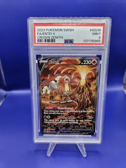 PSA 9 Entei V GG36/GG70 Crown Zenith Alternate Art Pokemon Card FA 2023 - Image 1