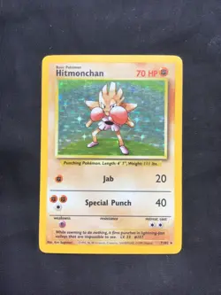 Pokemon Cards: Base Set Rare Holo: Hitmonchan 7/102 - Image 1