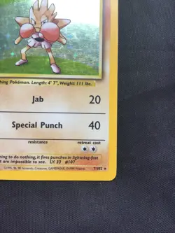Pokemon Cards: Base Set Rare Holo: Hitmonchan 7/102 - Image 5