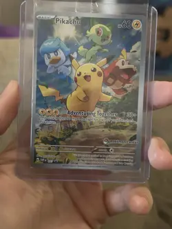 Pokemon Pikachu SVP 027 Paldea Evolved Pokemon Center Stamp Promo Card Sealed - Image 1