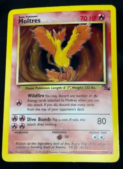 NM Moltres 12/62 Fossil Holo Unlimited Pokemon TCG WOTC - Image 1