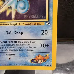 4 - Misty's Seadra PRERELEASE Gym Heroes - Holo Rare 9/132 WOTC Card NM Pokemon - Image 5
