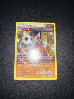 Pokemon TCG Rhyperior (Omega) 77/160 Primal Clash Holo Rare LP - Image 1