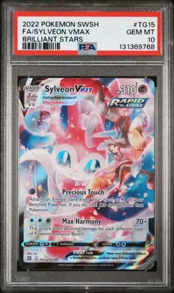 2022 POKEMON SWORD & SHIELD BRILLIANT STARS #TG15 FA/SYLVEON VMAX - Image 1