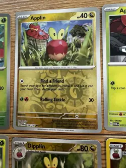 8x Applin Dipplin Flappe Card Lot Reverse Holo Full Art EX Pokemon Collection - Image 3