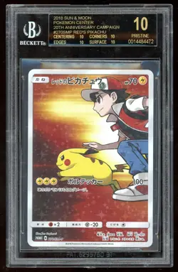 2018 Pokemon Center 20th Anniversary Red's Pikachu #SM270 - BGS 10 - Black Label - Image 1