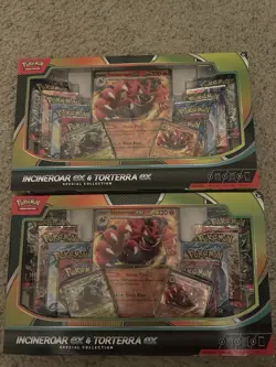 Pokemon TCG: Incineroar ex and Torterra ex Special Collection Box New x2 - Image 1