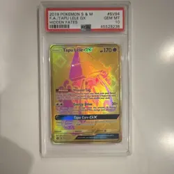 Pokemon Tapu Lele GX Hidden Fates Shiny Vault Holo SV94/94 PSA 10 170 HP - Image 1