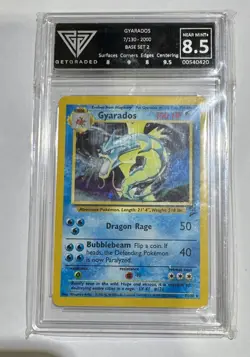 Pokemon TCG Gyarados Base Set 2 7/130 Holo Unlimited Rare #2 psa getgraded 8.5 - Image 1