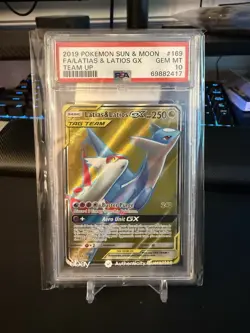 Pokemon Sun and Moon Latios and Latias GX PSA 10 Team Up PSA 10 - Image 1
