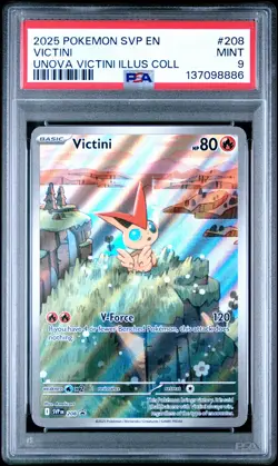 2025 POKEMON SVP EN-SV BLACK STAR PROMO #208 VICTINI PSA 9 - Image 1