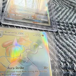 Pokemon TCG GX Holo Card Lot Lucario Mewtwo Tyranitar Lycanroc Banette 12 Cards - Image 3