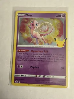 Pokemon TCG Mew 11/25 Celebrations 25th Anniversary Holo Card NM Condition - Image 1