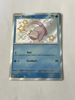 Pokemon TCG Slowpoke 116/091 Baby Shiny Holo Rare Paldean Fates NM - Image 1