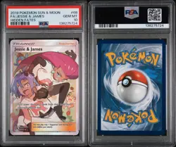 2019 Pokemon Sun & Moon Hidden Fates Full Art Jessie & James #68 PSA 10 - Image 3