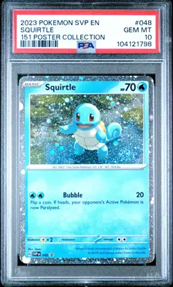Pokemon 151 Poster Collection Squirtle #048 Promo PSA 10 GEM MINT - 3 Swirls - - Image 1