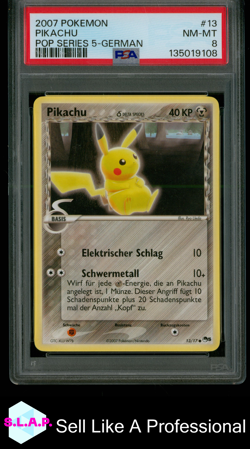 PIKACHU POKEMON POP SERIES 5-GERMAN 2007 13 PSA 8 - Image 1