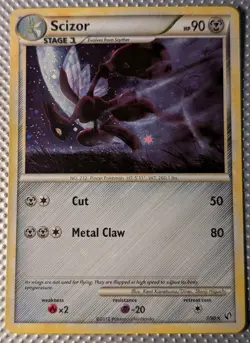 Pokemon TCG Scizor 7/90 HGSS Undaunted Holo Rare !LP/NM! Condition 2010 - Image 1