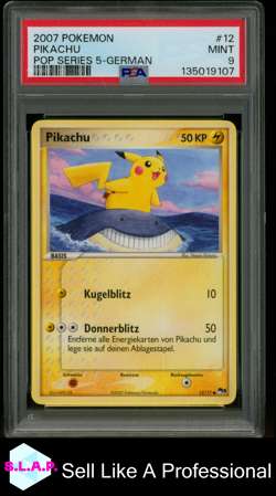 PIKACHU POKEMON POP SERIES 5-GERMAN 2007 12 PSA 9 - Image 1